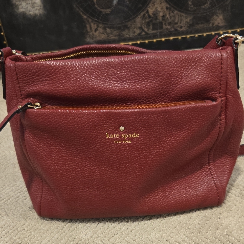 Kate Spade Red Crossbody Bag with Gold Accents